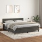 vidaXL Boxspringbett mit Matratze Dunkelgrau 180x200 cm Samt vidaXL Boxspringbett mit Matratze Dunkelgrau 180x200 cm Samt