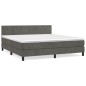 vidaXL Boxspringbett mit Matratze Dunkelgrau 180x200 cm Samt vidaXL Boxspringbett mit Matratze Dunkelgrau 180x200 cm Samt