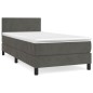 vidaXL Boxspringbett mit Matratze Dunkelgrau 90x200 cm Samt vidaXL Boxspringbett mit Matratze Dunkelgrau 90x200 cm Samt