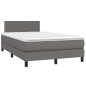 vidaXL Boxspringbett mit Matratze Grau 120x200 cm Kunstleder vidaXL Boxspringbett mit Matratze Grau 120x200 cm Kunstleder