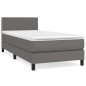 vidaXL Boxspringbett mit Matratze Grau 100x200 cm Kunstleder vidaXL Boxspringbett mit Matratze Grau 100x200 cm Kunstleder