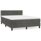vidaXL Boxspringbett mit Matratze Dunkelgrau 140x200 cm Samt vidaXL Boxspringbett mit Matratze Dunkelgrau 140x200 cm Samt