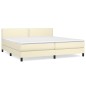 vidaXL Boxspringbett mit Matratze Creme 200x200 cm Kunstleder vidaXL Boxspringbett mit Matratze Creme 200x200 cm Kunstleder