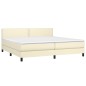 vidaXL Boxspringbett mit Matratze Creme 200x200 cm Kunstleder vidaXL Boxspringbett mit Matratze Creme 200x200 cm Kunstleder