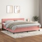 vidaXL Boxspringbett mit Matratze Rosa 200x200 cm Samt vidaXL Boxspringbett mit Matratze Rosa 200x200 cm Samt