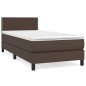 vidaXL Boxspringbett mit Matratze Braun 100x200 cm Kunstleder vidaXL Boxspringbett mit Matratze Braun 100x200 cm Kunstleder