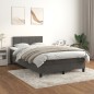 vidaXL Boxspringbett mit Matratze Dunkelgrau 120x200 cm Samt vidaXL Boxspringbett mit Matratze Dunkelgrau 120x200 cm Samt