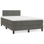 vidaXL Boxspringbett mit Matratze Dunkelgrau 120x200 cm Samt vidaXL Boxspringbett mit Matratze Dunkelgrau 120x200 cm Samt