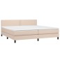 vidaXL Boxspringbett Matratze Cappuccino-Braun 200x200cm Kunstleder vidaXL Boxspringbett Matratze Cappuccino-Braun 200x200cm Kunstleder