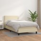 vidaXL Boxspringbett mit Matratze Creme 90x200 cm Kunstleder