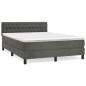 vidaXL Boxspringbett mit Matratze Dunkelgrau 140x200 cm Samt vidaXL Boxspringbett mit Matratze Dunkelgrau 140x200 cm Samt