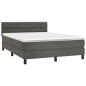 vidaXL Boxspringbett mit Matratze Dunkelgrau 140x200 cm Samt vidaXL Boxspringbett mit Matratze Dunkelgrau 140x200 cm Samt