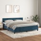 vidaXL Boxspringbett mit Matratze Dunkelblau 160x200 cm Samt vidaXL Boxspringbett mit Matratze Dunkelblau 160x200 cm Samt