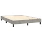 vidaXL Boxspringbett mit Matratze Hellgrau 140x200 cm Samt vidaXL Boxspringbett mit Matratze Hellgrau 140x200 cm Samt