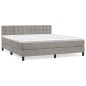 vidaXL Boxspringbett mit Matratze Hellgrau 180x200 cm Samt vidaXL Boxspringbett mit Matratze Hellgrau 180x200 cm Samt