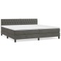 vidaXL Boxspringbett mit Matratze Dunkelgrau 200x200 cm Samt vidaXL Boxspringbett mit Matratze Dunkelgrau 200x200 cm Samt