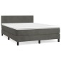 vidaXL Boxspringbett mit Matratze Dunkelgrau 140x200 cm Samt vidaXL Boxspringbett mit Matratze Dunkelgrau 140x200 cm Samt
