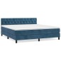 vidaXL Boxspringbett mit Matratze Dunkelblau 160x200 cm Samt vidaXL Boxspringbett mit Matratze Dunkelblau 160x200 cm Samt