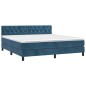 vidaXL Boxspringbett mit Matratze Dunkelblau 160x200 cm Samt vidaXL Boxspringbett mit Matratze Dunkelblau 160x200 cm Samt