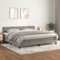 vidaXL Boxspringbett mit Matratze Hellgrau 200x200 cm Samt vidaXL Boxspringbett mit Matratze Hellgrau 200x200 cm Samt