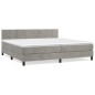 vidaXL Boxspringbett mit Matratze Hellgrau 200x200 cm Samt vidaXL Boxspringbett mit Matratze Hellgrau 200x200 cm Samt