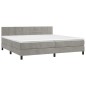 vidaXL Boxspringbett mit Matratze Hellgrau 200x200 cm Samt vidaXL Boxspringbett mit Matratze Hellgrau 200x200 cm Samt