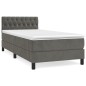 vidaXL Boxspringbett mit Matratze Dunkelgrau 90x200 cm Samt vidaXL Boxspringbett mit Matratze Dunkelgrau 90x200 cm Samt