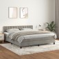 vidaXL Boxspringbett mit Matratze Hellgrau 160x200 cm Samt vidaXL Boxspringbett mit Matratze Hellgrau 160x200 cm Samt