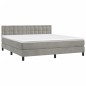 vidaXL Boxspringbett mit Matratze Hellgrau 160x200 cm Samt vidaXL Boxspringbett mit Matratze Hellgrau 160x200 cm Samt