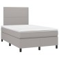 vidaXL Boxspringbett mit Matratze Hellgrau 120x200 cm Stoff vidaXL Boxspringbett mit Matratze Hellgrau 120x200 cm Stoff