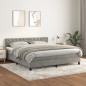 vidaXL Boxspringbett mit Matratze Hellgrau 160x200 cm Samt vidaXL Boxspringbett mit Matratze Hellgrau 160x200 cm Samt