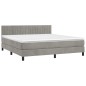 vidaXL Boxspringbett mit Matratze Hellgrau 180x200 cm Samt vidaXL Boxspringbett mit Matratze Hellgrau 180x200 cm Samt