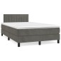 vidaXL Boxspringbett mit Matratze Dunkelgrau 120x200 cm Samt vidaXL Boxspringbett mit Matratze Dunkelgrau 120x200 cm Samt