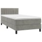 vidaXL Boxspringbett mit Matratze Hellgrau 100x200 cm Samt vidaXL Boxspringbett mit Matratze Hellgrau 100x200 cm Samt