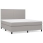 vidaXL Boxspringbett mit Matratze Hellgrau 160x200 cm Stoff vidaXL Boxspringbett mit Matratze Hellgrau 160x200 cm Stoff