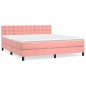 vidaXL Boxspringbett mit Matratze Rosa 160x200 cm Samt vidaXL Boxspringbett mit Matratze Rosa 160x200 cm Samt