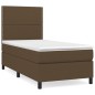 vidaXL Boxspringbett mit Matratze Dunkelbraun 100x200 cm Stoff vidaXL Boxspringbett mit Matratze Dunkelbraun 100x200 cm Stoff