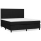 vidaXL Boxspringbett mit Matratze Schwarz 180x200 cm Stoff vidaXL Boxspringbett mit Matratze Schwarz 180x200 cm Stoff