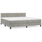 vidaXL Boxspringbett mit Matratze Hellgrau 200x200 cm Samt vidaXL Boxspringbett mit Matratze Hellgrau 200x200 cm Samt