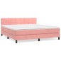 vidaXL Boxspringbett mit Matratze Rosa 180x200 cm Samt vidaXL Boxspringbett mit Matratze Rosa 180x200 cm Samt