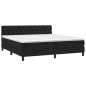 vidaXL Boxspringbett mit Matratze Schwarz 160x200 cm Samt vidaXL Boxspringbett mit Matratze Schwarz 160x200 cm Samt
