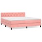 vidaXL Boxspringbett mit Matratze Rosa 180x200 cm Samt vidaXL Boxspringbett mit Matratze Rosa 180x200 cm Samt