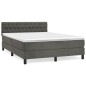 vidaXL Boxspringbett mit Matratze Dunkelgrau 140x190 cm Samt vidaXL Boxspringbett mit Matratze Dunkelgrau 140x190 cm Samt