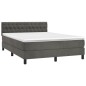 vidaXL Boxspringbett mit Matratze Dunkelgrau 140x190 cm Samt vidaXL Boxspringbett mit Matratze Dunkelgrau 140x190 cm Samt
