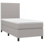vidaXL Boxspringbett mit Matratze Hellgrau 100x200 cm Stoff vidaXL Boxspringbett mit Matratze Hellgrau 100x200 cm Stoff