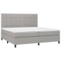 vidaXL Boxspringbett mit Matratze Hellgrau 200x200 cm Stoff vidaXL Boxspringbett mit Matratze Hellgrau 200x200 cm Stoff