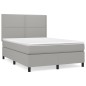 vidaXL Boxspringbett mit Matratze Hellgrau 140x190 cm Stoff vidaXL Boxspringbett mit Matratze Hellgrau 140x190 cm Stoff