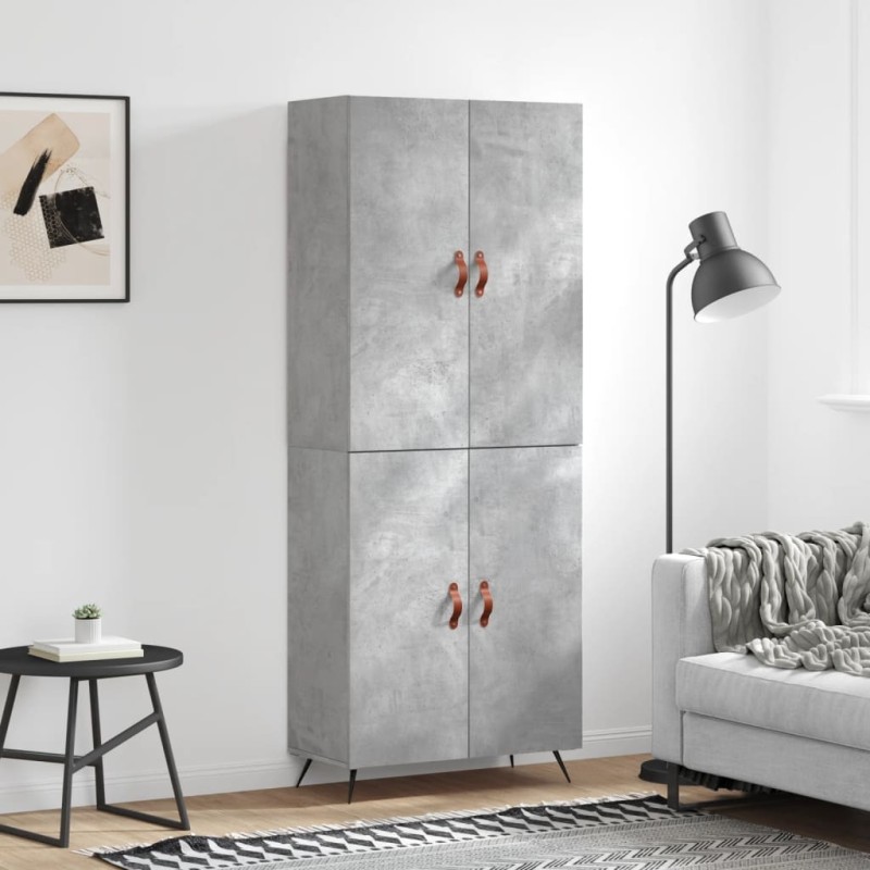 Highboard Betongrau 69,5x34x180 cm Holzwerkstoff Highboard Betongrau 69,5x34x180 cm Holzwerkstoff