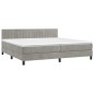 vidaXL Boxspringbett mit Matratze Hellgrau 200x200 cm Samt vidaXL Boxspringbett mit Matratze Hellgrau 200x200 cm Samt