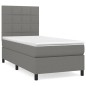 vidaXL Boxspringbett mit Matratze Dunkelgrau 80x200 cm Stoff vidaXL Boxspringbett mit Matratze Dunkelgrau 80x200 cm Stoff